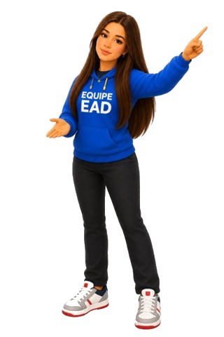 Integrante da Equipe EAD apontando para a mensagem