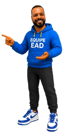 Integrante da Equipe EAD apontando para a mensagem