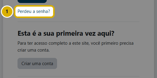 Link Perdeu a senha? marcado na tela de login